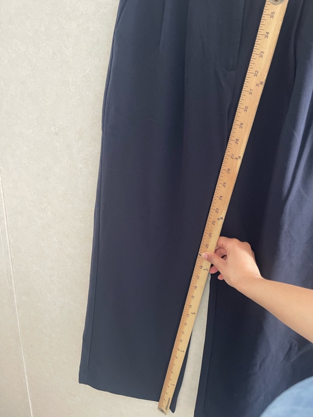 NWT Abercrombie Sloane Tailored Wide Leg Pants Navy Blue Size 27 Dress - Picture 6 of 10